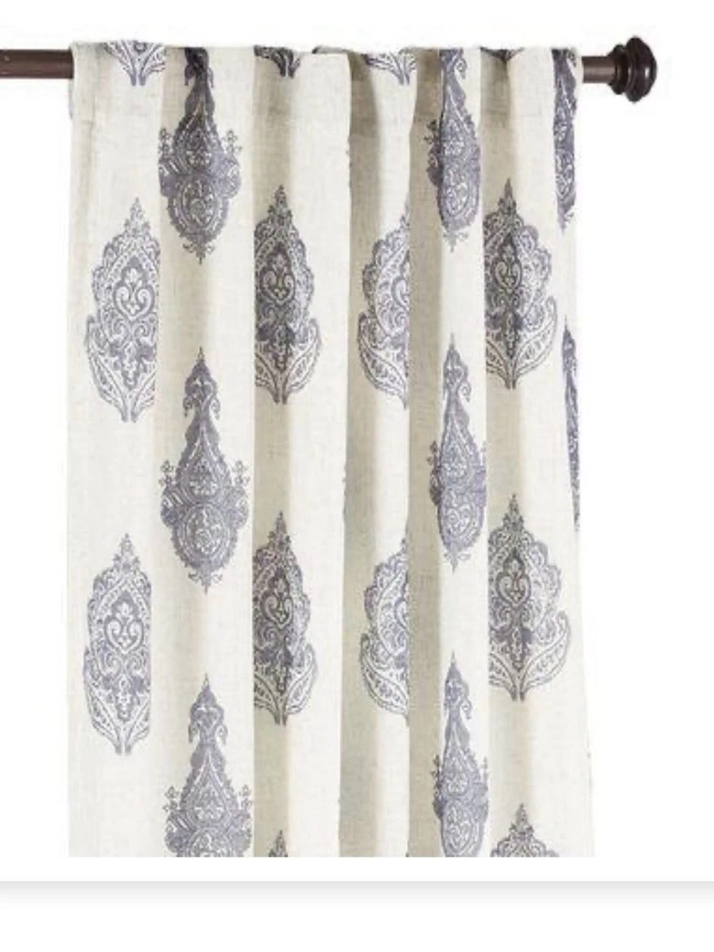 Pier 1 Imports Rambaugh Blue Paisley Double Lined Curtain set of 2 (50 x 84)